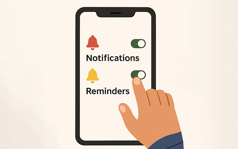 فعالسازی اعلان و یاداور